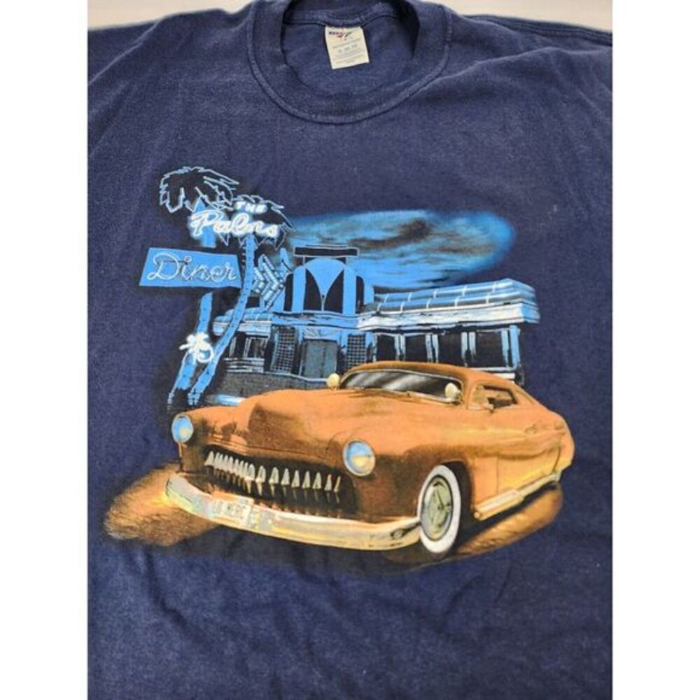 Jerzees Heavyweight The Palms Diner  Liw Rider Men's Short‎ Sleeve T-Shirt 2X